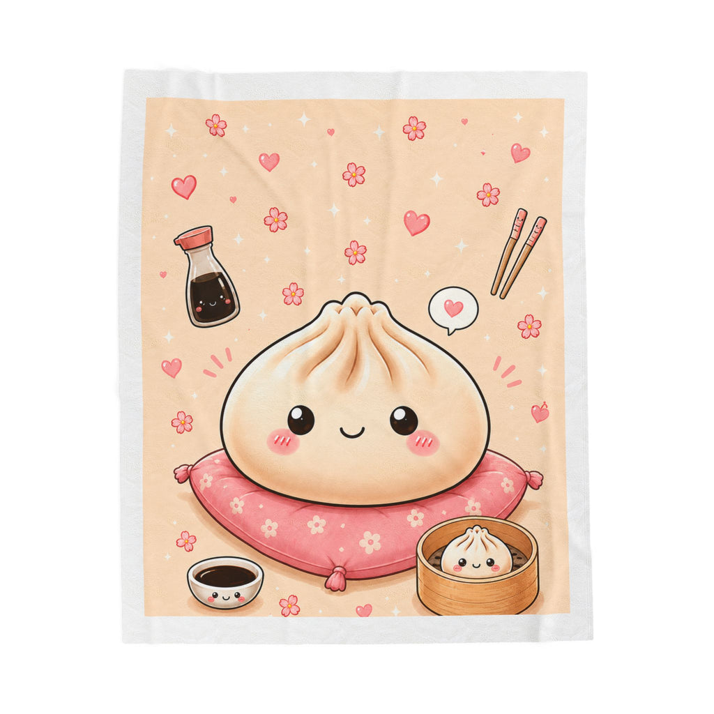 Kawaii Squishy Dumpling Velveteen Plush Blanket